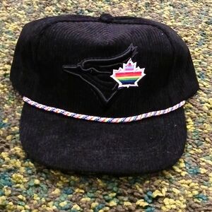 Blue Jays black corduroy baseball hat NWOT